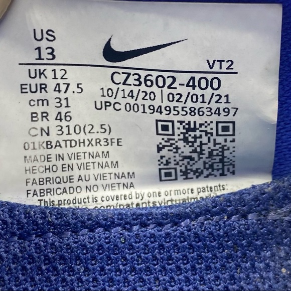 Nike Men's React Infinity Run Flyknit 2 KA Running Shoes CZ3602-400 Size 13 Blue - Picture 7 of 7